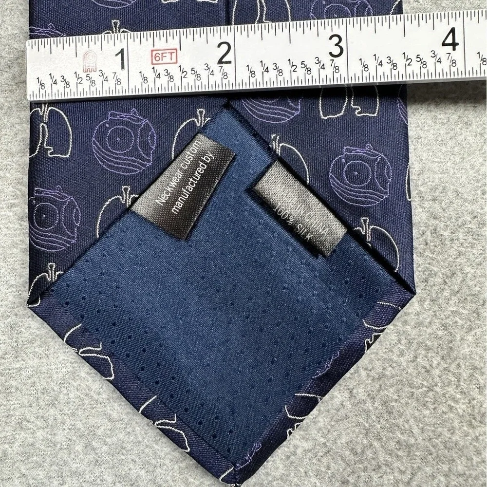 GSK GlaxoSmithKline Promotional Navy Silk Tie‎ Pulmonary Pharma Motif